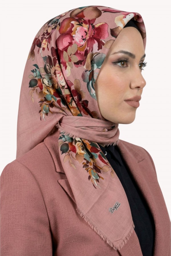 Desenli Flamlı Eşarp  6504-3
