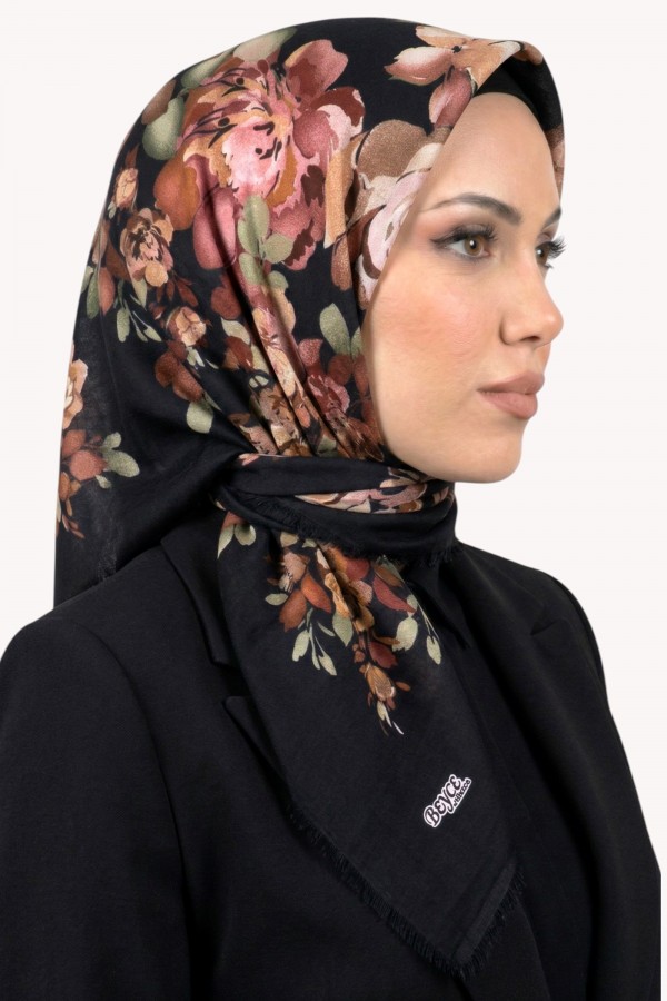 Desenli Flamlı Eşarp  6504-1