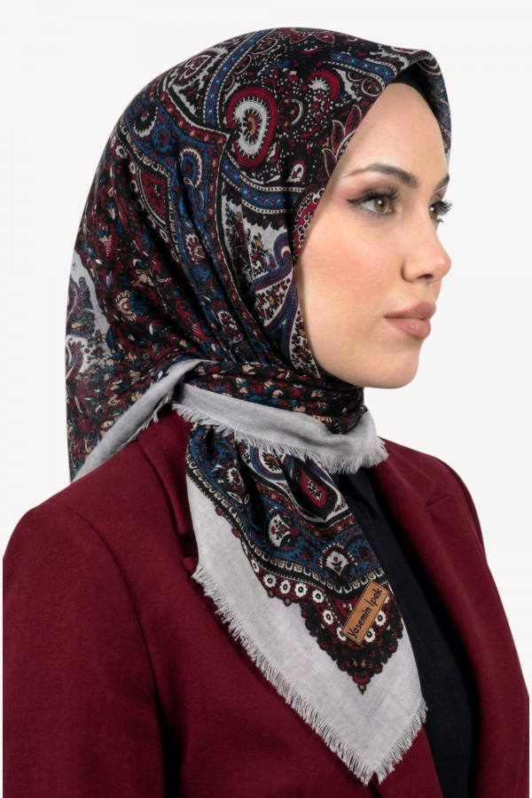 Desenli Flamlı Eşarp 6519-5