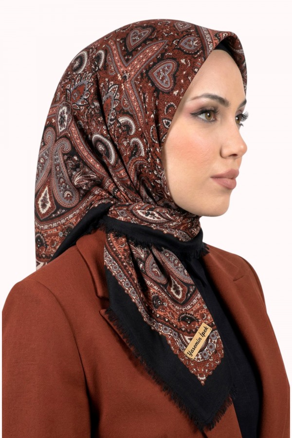 Desenli Flamlı Eşarp 6519-10