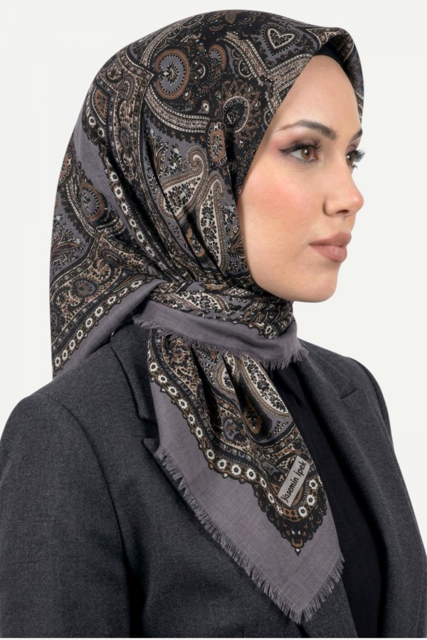 Desenli Flamlı Eşarp 6519-20