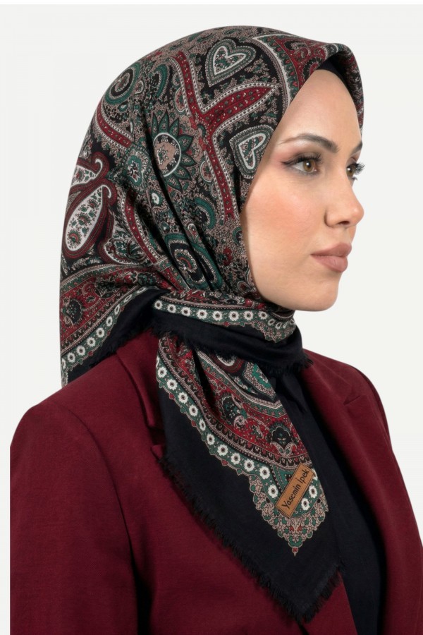 Desenli Flamlı Eşarp 6519-23