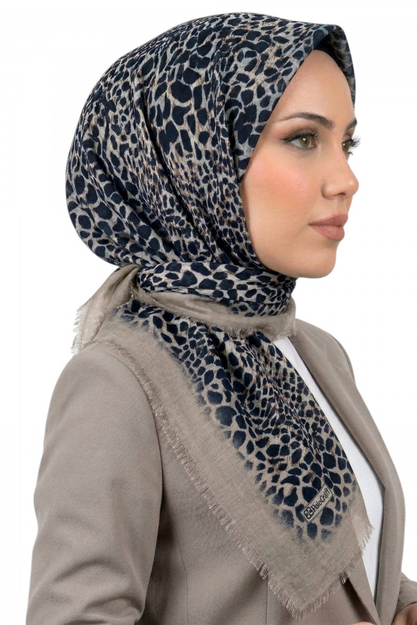 Desenli Flamlı Eşarp 6521-13