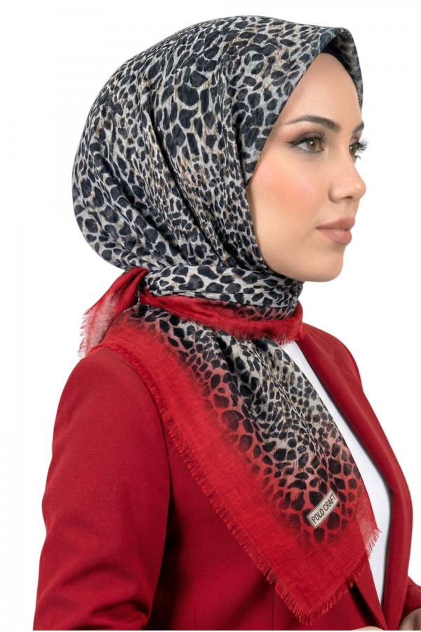 Desenli Flamlı Eşarp 6521-10