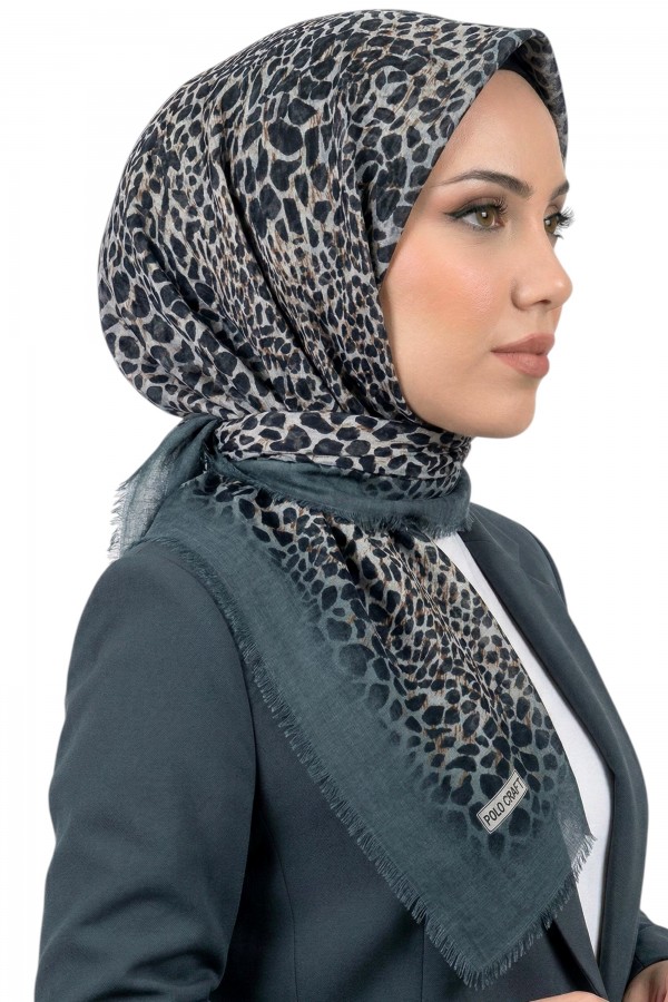Desenli Flamlı Eşarp 6521-1