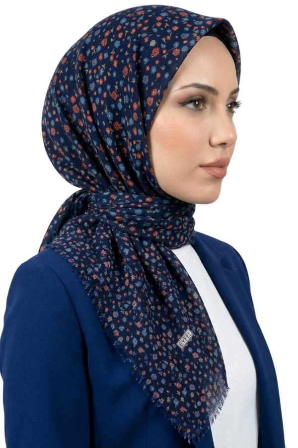 Desenli Flamlı Eşarp  6501-1