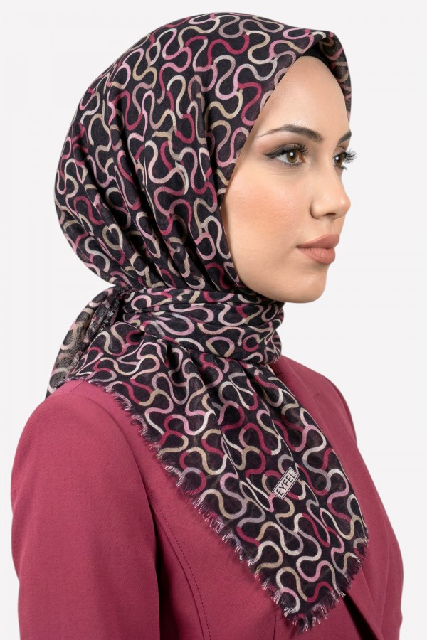 DESENLİ DESENLİ FLAMLI  Eşarp  6500-2