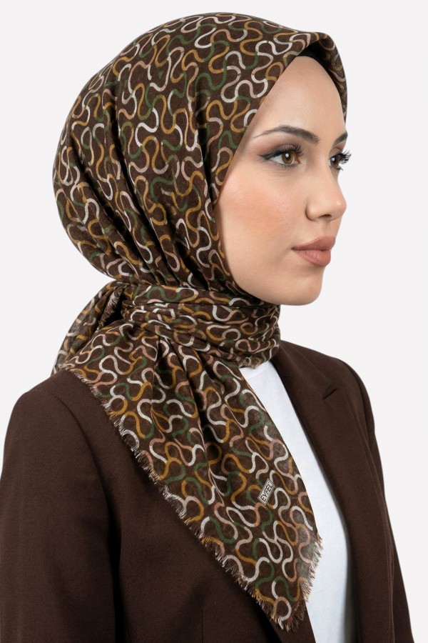 DESENLİ DESENLİ FLAMLI  Eşarp  6500-1