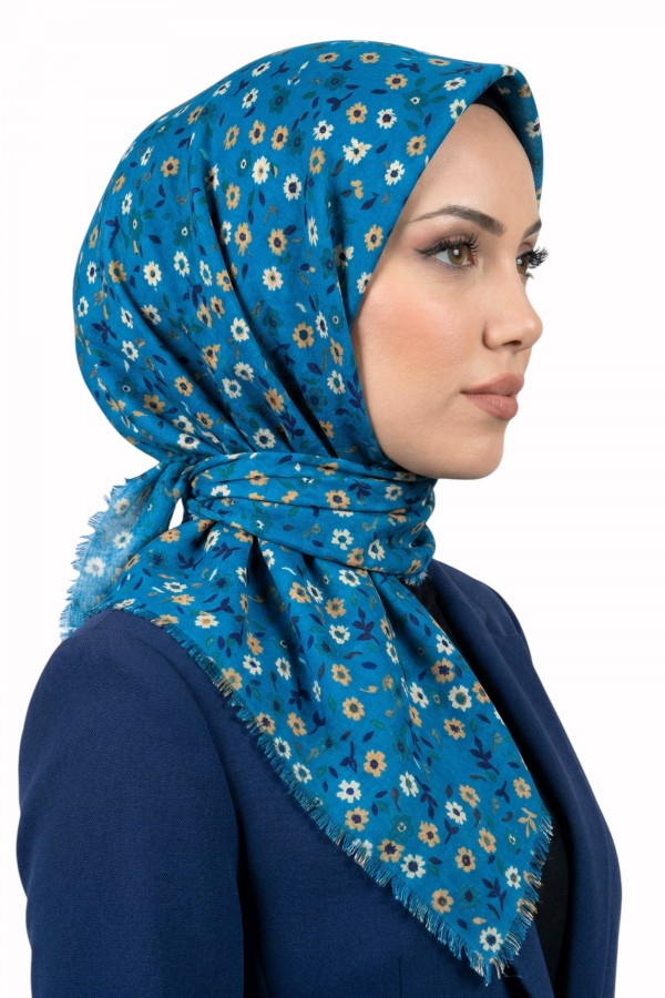 Desenli Flamlı Eşarp  6502-16