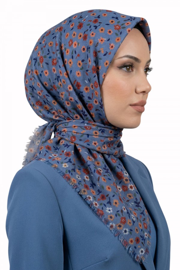 Desenli Flamlı Eşarp  6502-15