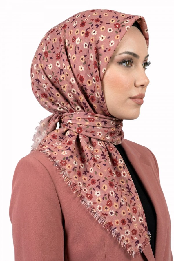 Desenli Flamlı Eşarp  6502-12