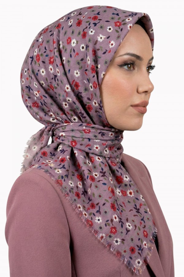 Desenli Flamlı Eşarp  6502-2