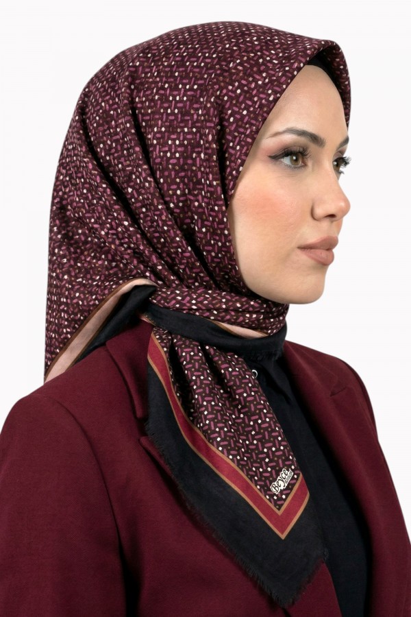 Desenli Flamlı Eşarp  6510-10