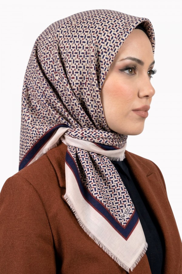 Desenli Flamlı Eşarp  6510-1