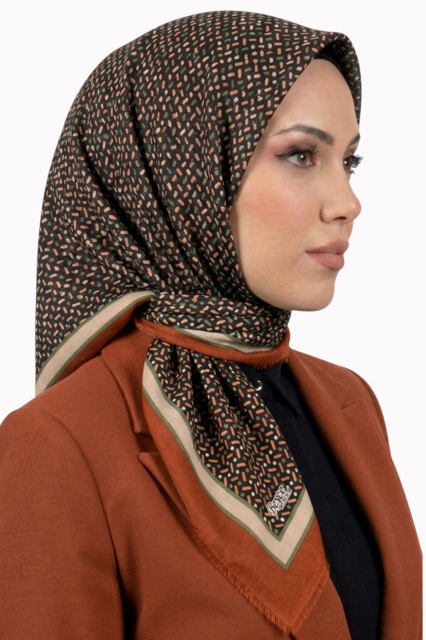 Desenli Flamlı Eşarp  6510