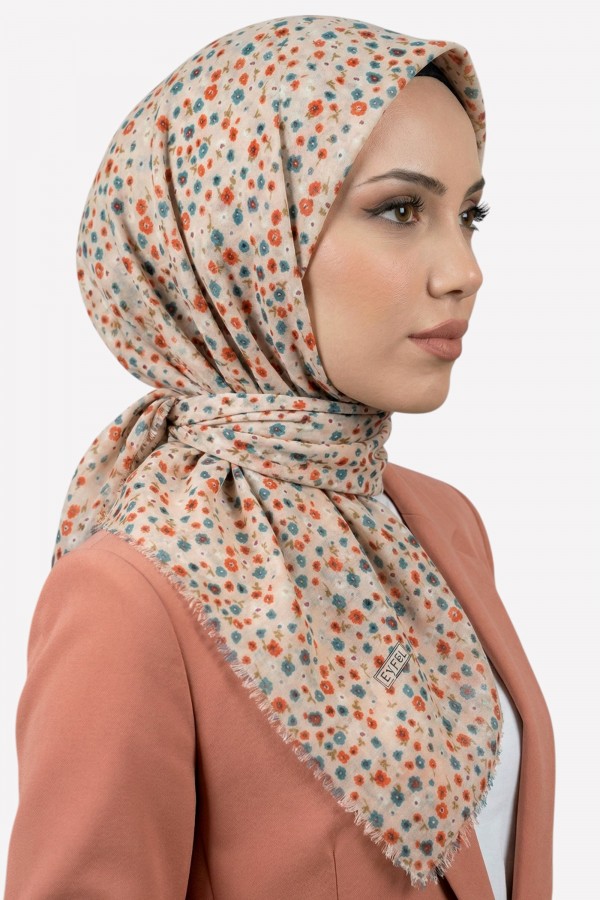 Desenli Flamlı Eşarp  6501-9