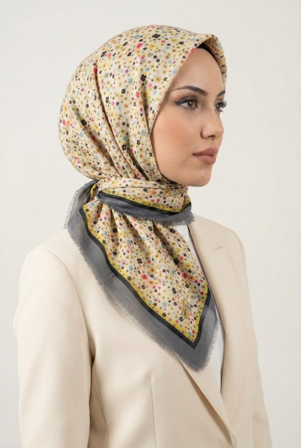 Sinem Desenli Flamlı Eşarp 6505-13
