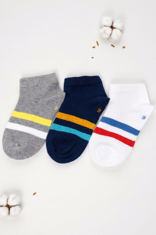 Berka Erkek Çocuk 3'lü Patik Çorap (3-4 Yaş) 9410-7