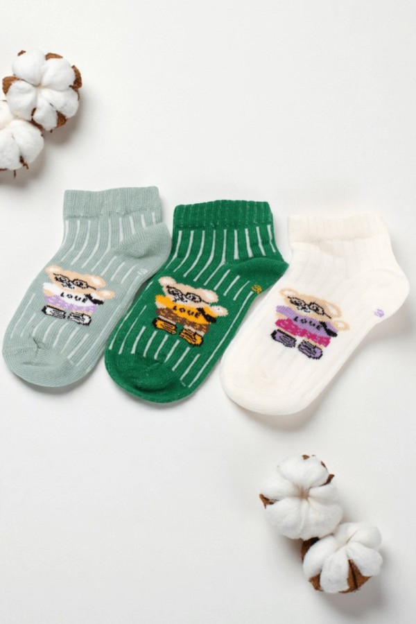 Berka Erkek Çocuk 3'lü Patik Çorap (3-4 Yaş) 9410-8