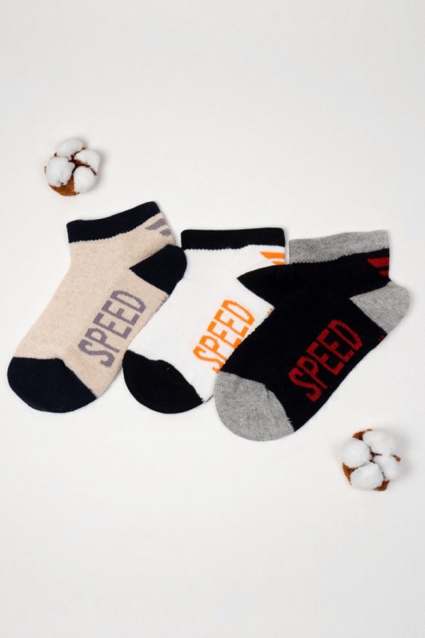 Berka Erkek Çocuk 3'lü Patik Çorap (3-4 Yaş) 9410-9