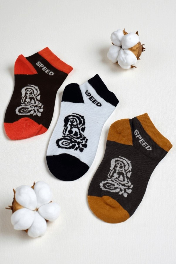 Berka 3'lü Erkek Çocuk Patik Çorap (5-6 Yaş) 9409-1