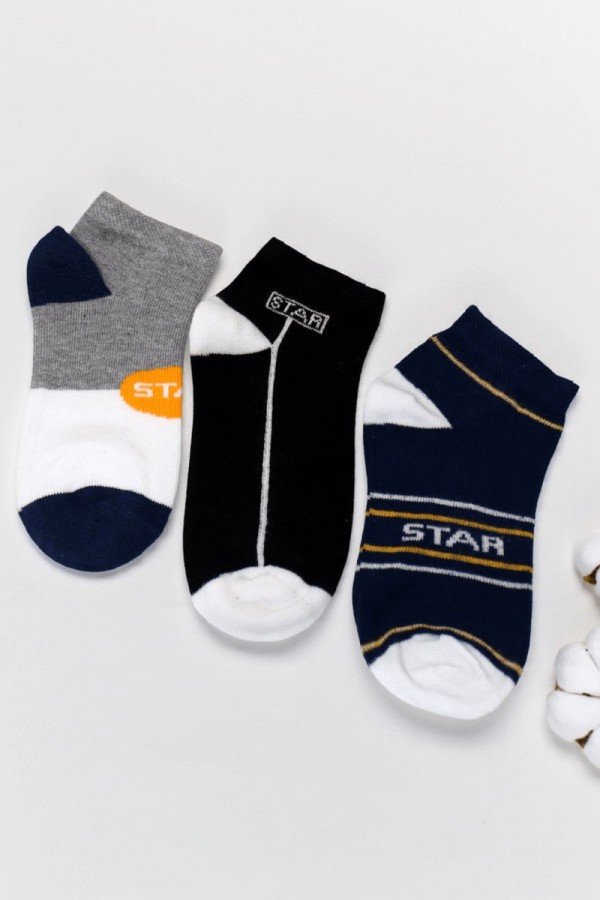 Berka 3'lü Erkek Çocuk Patik Çorap (5-6 Yaş) 9409-12