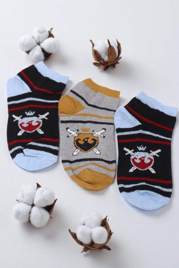 Berka 3'lü Erkek Çocuk Patik Çorap (5-6 Yaş) 9409-15
