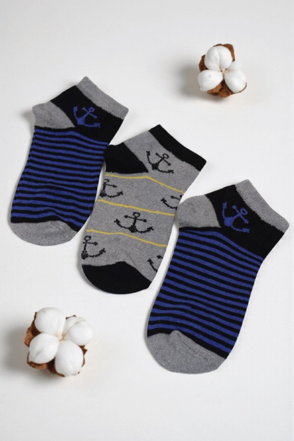 Berka 3'lü Erkek Çocuk Patik Çorap (5-6 Yaş) 9409-3