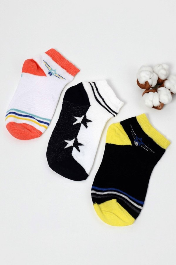 Berka 3'lü Erkek Çocuk Patik Çorap (5-6 Yaş) 9409-7