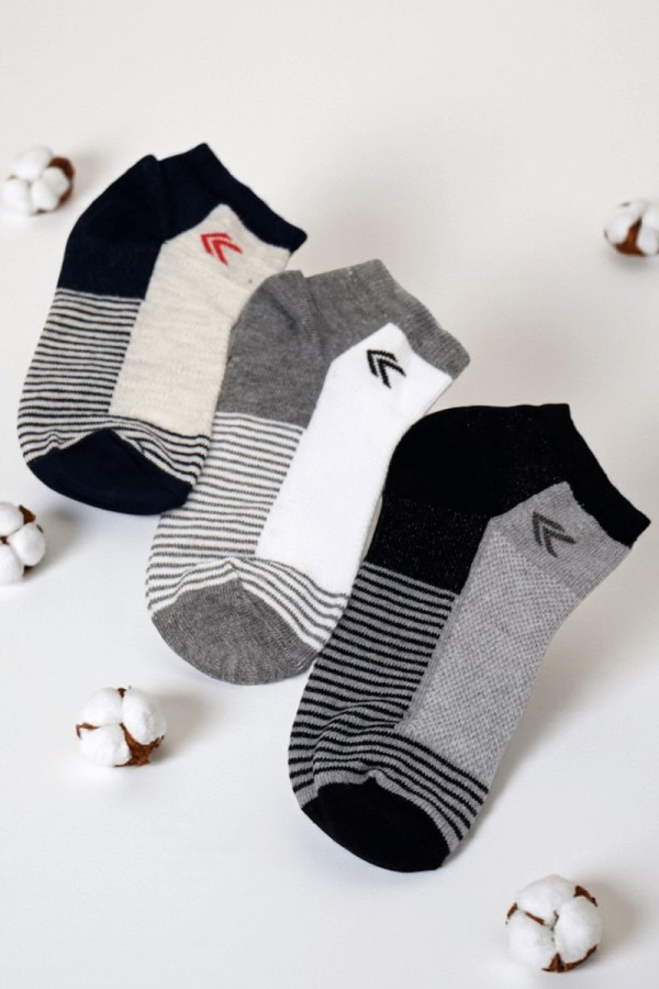 Berka Erkek 3'lü Çocuk Patik Çorap (7-8 Yaş) 9407-6