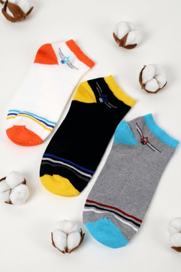 Berka 3'lü Erkek Çocuk Patik Çorap (9-10 Yaş) 9408-1