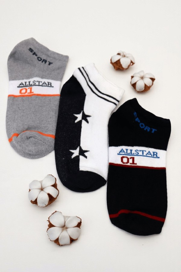 Berka 3'lü Erkek Çocuk Patik Çorap (9-10 Yaş) 9408-5