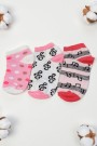 Berka 3'lü Kız Çocuk Patik Çorap (5-6 Yaş) 9801-1