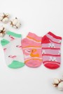 Berka 3'lü Kız Çocuk Patik Çorap (5-6 Yaş) 9801-6