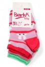 Berka 3'lü Kız Çocuk Patik Çorap (5-6 Yaş) 9801-6