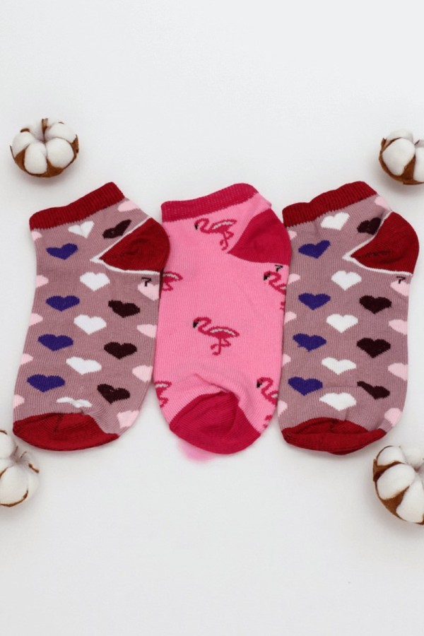 Berka 3'lü Kız Çocuk Patik Çorap (7-8 Yaş) 9901-14