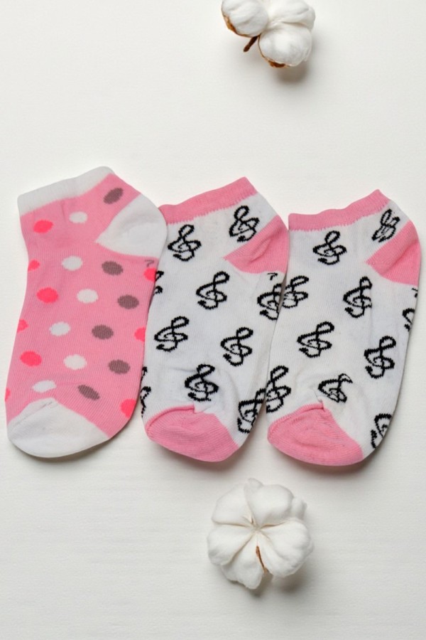 Berka 3'lü Kız Çocuk Patik Çorap (7-8 Yaş) 9901-16