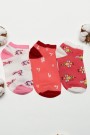 Berka 3'lü Kız Çocuk Patik Çorap (7-8 Yaş) 9901-4