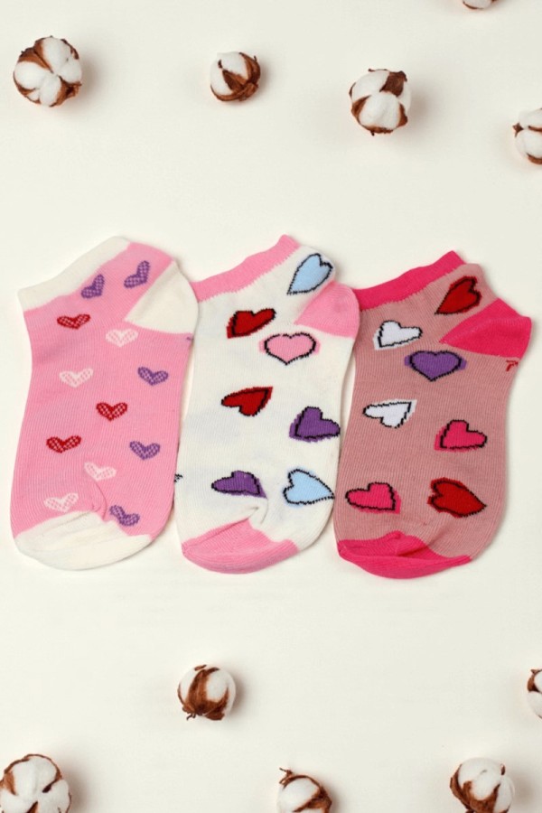 Berka 3'lü Kız Çocuk Patik Çorap (7-8 Yaş) 9901-18