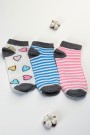 Berka 3'lü Kız Çocuk Patik Çorap (7-8 Yaş) 9901-5