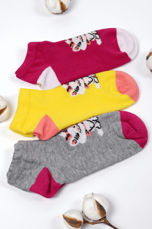 Berka 3'lü Kız Çocuk Patik Çorap (9-10 Yaş) 9701-2