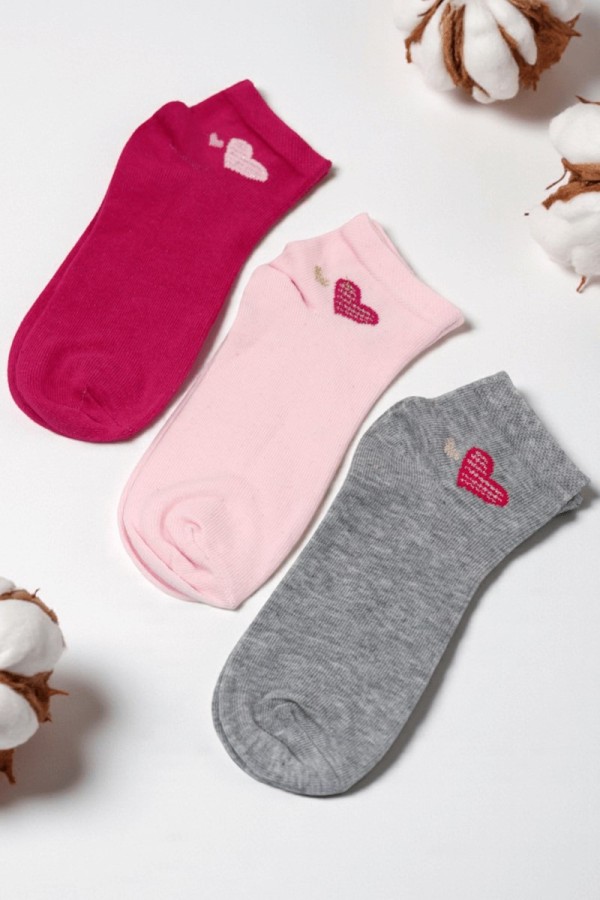 Berka 3'lü Kız Çocuk Patik Çorap (9-10 Yaş) 9701-3