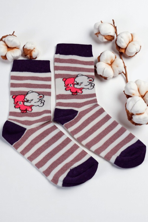 Vakre Kız Çocuk Çorap (9-10 Yaş) 9703-1