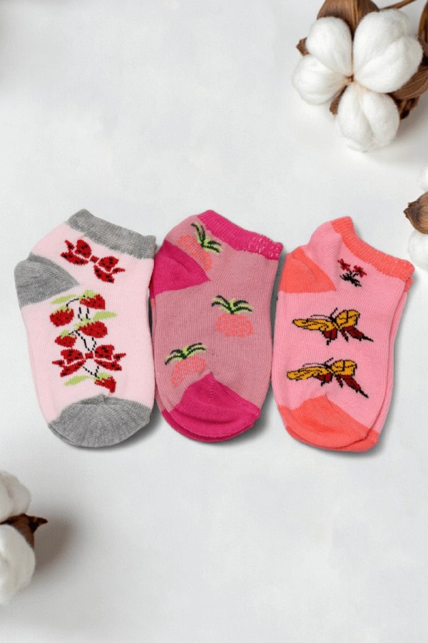 Berka 3'lü Kız Çocuk Patik Çorap (3-4 Yaş) 9601-1