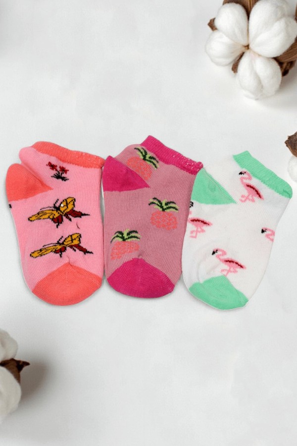 Berka 3'lü Kız Çocuk Patik Çorap (3-4 Yaş) 9601-3