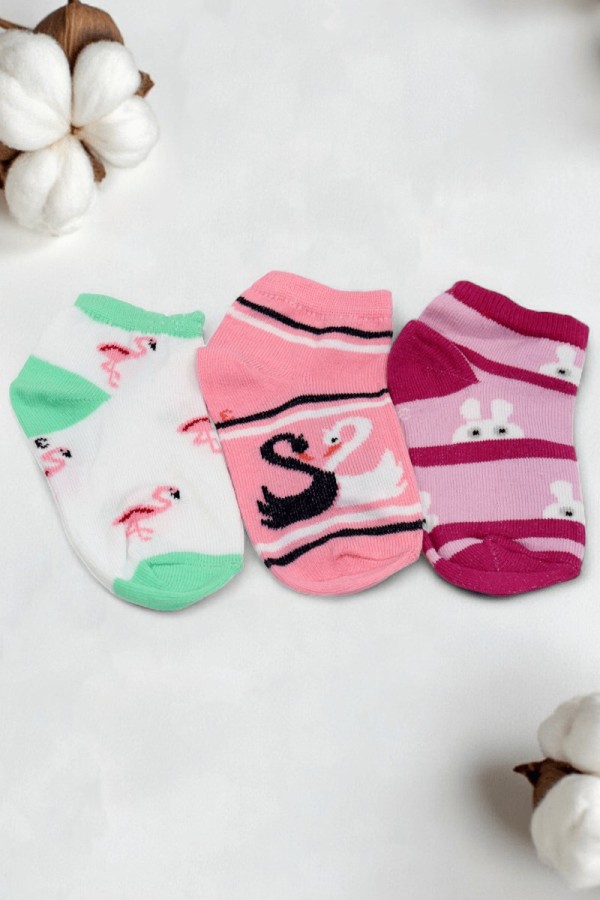 Berka 3'lü Kız Çocuk Patik Çorap (3-4 Yaş) 9601-4