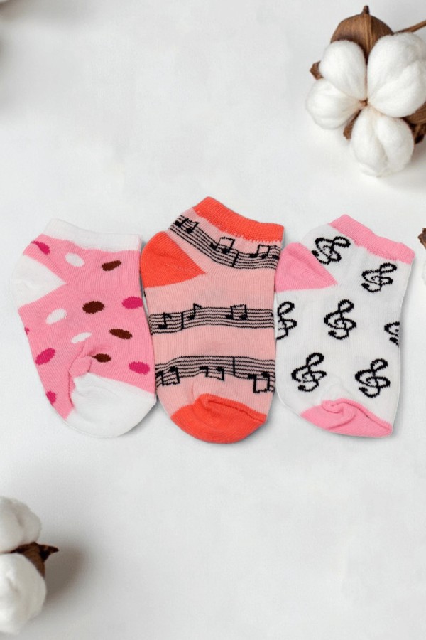 Berka 3'lü Kız Çocuk Patik Çorap (3-4 Yaş) 9601-7