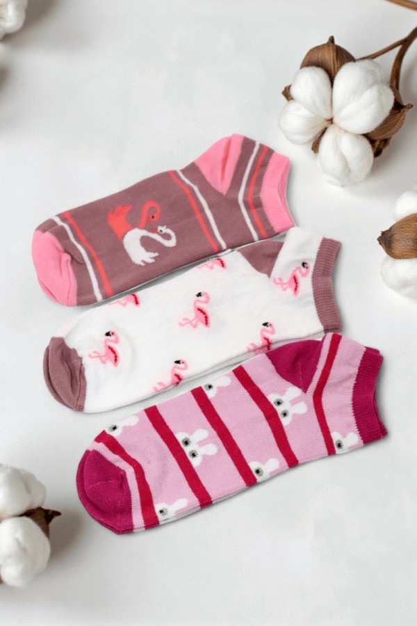 Berka 3'lü Kız Çocuk Patik Çorap (11-12 Yaş) 9509-1