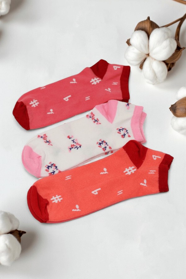Berka 3'lü Kız Çocuk Patik Çorap (11-12 Yaş) 9508-2