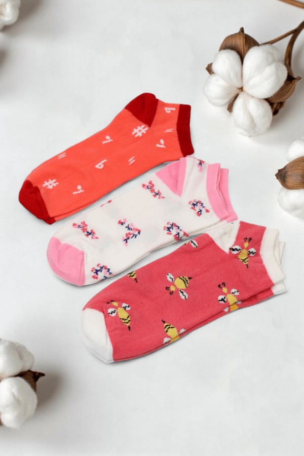 Berka 3'lü Kız Çocuk Patik Çorap (11-12 Yaş) 9508-3